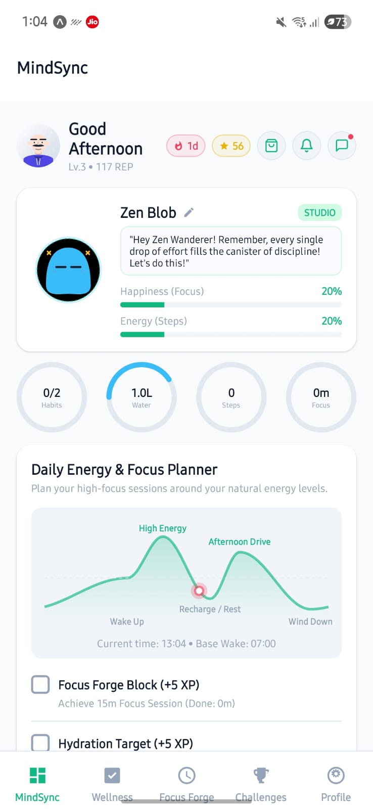 MindSync UI Placeholder 1